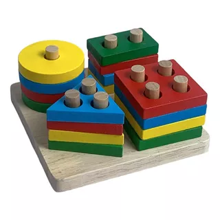 Brinquedo Educativo Ecológico Prancha Seleção Formas 12x12 Cor Colorido