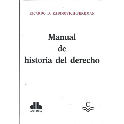 Manual De Historia Del Derecho