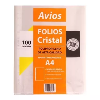 Folios A4 40 Micrones Pack X 500 Unidades Borde Blanco 