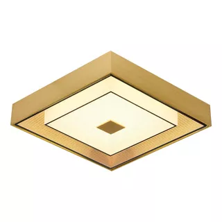 Plafon Dourado Vidro Com Mini Cristais 34cm Led 16w 3000k Cor Dourado Escovado 110v/220v