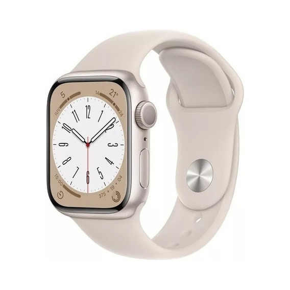 Apple Watch Series 8 Gps - Caja Aluminio 41mm Blanco Estelar Color De La Malla Deportiva - Distribuidor Autorizado