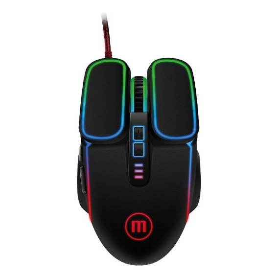 Mouse Gamer Maxell 7 Botones Gaming Tron - 1600 A 7200 Dpi Color Negro