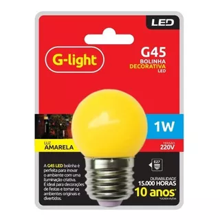 G-light Lampada Bolinha Led 1w G45 Colorida Amarela 220v