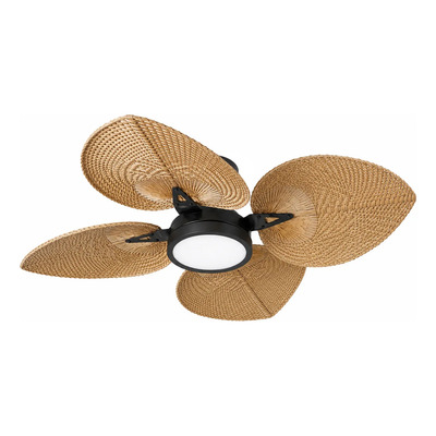 Ventilador De Techo Verona Negro Palas Rattán Roble Led  1.2 Cm 50 Hz Negro/frío Roble Rattan 4