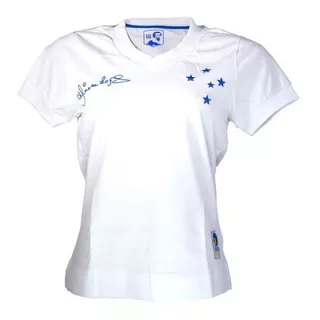Camisa Feminina Branca Retro Dirceu Lopes Cruzeiro