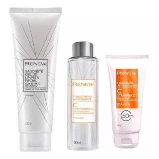 Kit Presente Rotina Skincare Skin Care Básico Avon Renew