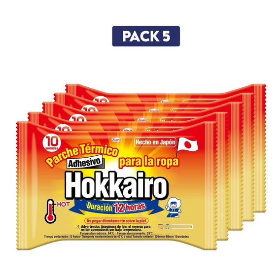 5 Packs (50 Unidades) Hokkairo Adhesivo -parche Térmico