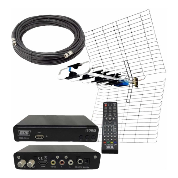 Kit Sintonizador Tda+antena + Cable Coaxil