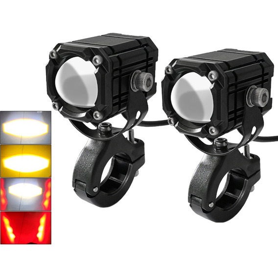 Faros De Lupa Luz Led Spot Luz Para Moto Ojo Diabólico 2pcs 