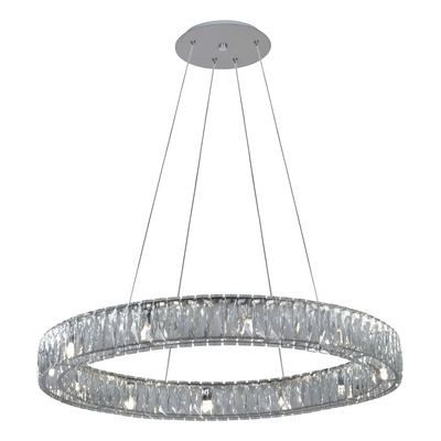 Colgante Aro Cristal Ring Ice 90cm Tensores En Base Pal Cromo