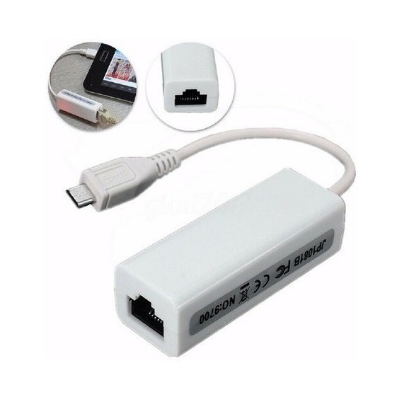 Adaptador Convertidor Micro-usb V8 A Internet Rj45 10/ 100