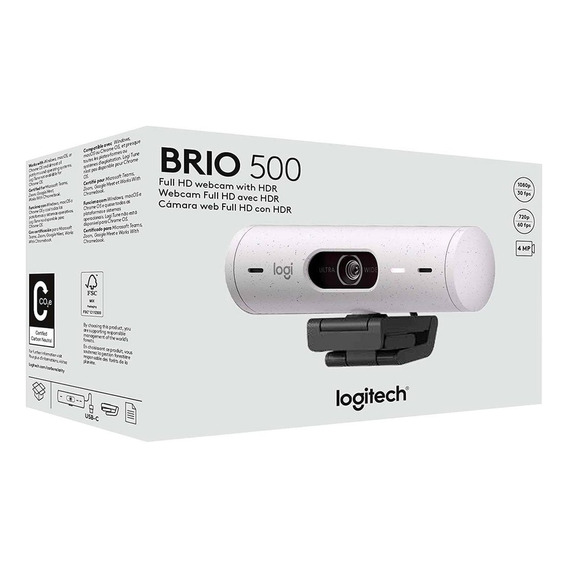 Camara Logitech Brio 500 Fhd 1080p Usb-c White