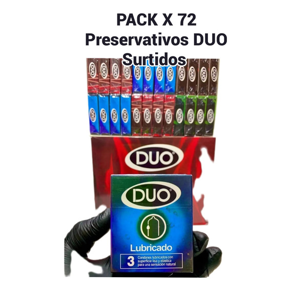 72 Condones Preservativos Duo - Unidad a $1183