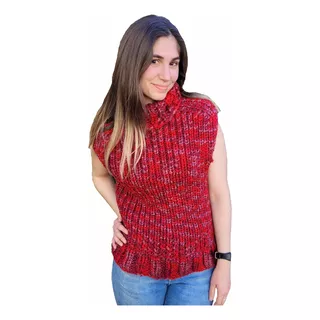 Chaleco De Invierno Tejido Al Crochet Lana Acrilica Suave