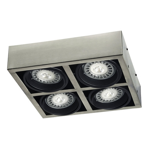 Plafon Panel Ar111 Cardanico 4 Luces Led Platil Deco Color Gris Tienda Objetos 