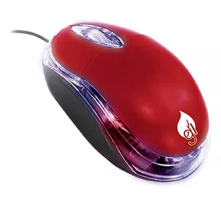 Mouse Óptico Ergonómico Usb Pc Mac 18-8620 Rojo Mitzu
