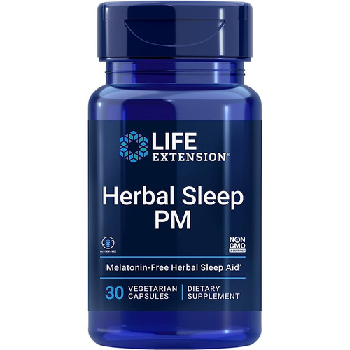 Life Extension, Herbal Sleep Pm, Mejora El Sueño 30 Caps Sfn Sabor Sin sabor