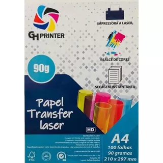 Papel Transfer Laser Rigido A4 100 Folhas 90 Gramas Promoção