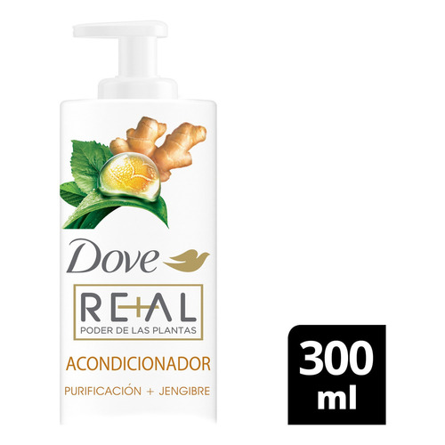 Acondicionador Dove Real Poder Plantas Purificacion X 300 Ml