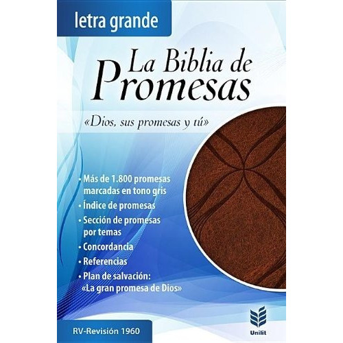 Biblia De Promesas Letra Grande Rvr1960 Piel Especial Café