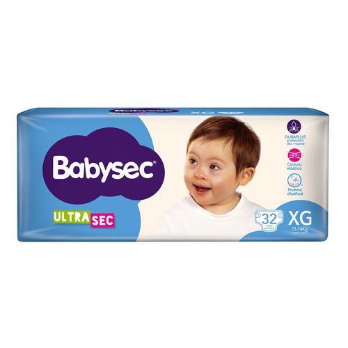 Pañales Babysec Ultrasec Hiper Pack  XG