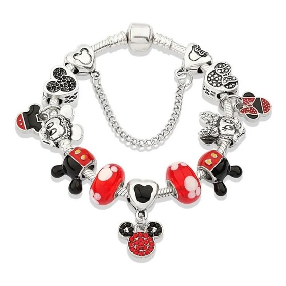 Pulsera Brazalete Mickey Minnie Mouse Disney Incluye Charms