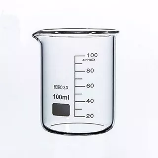 Vaso De Precipitado 100 Ml Graduado Vidrio Borosilicato 3.3