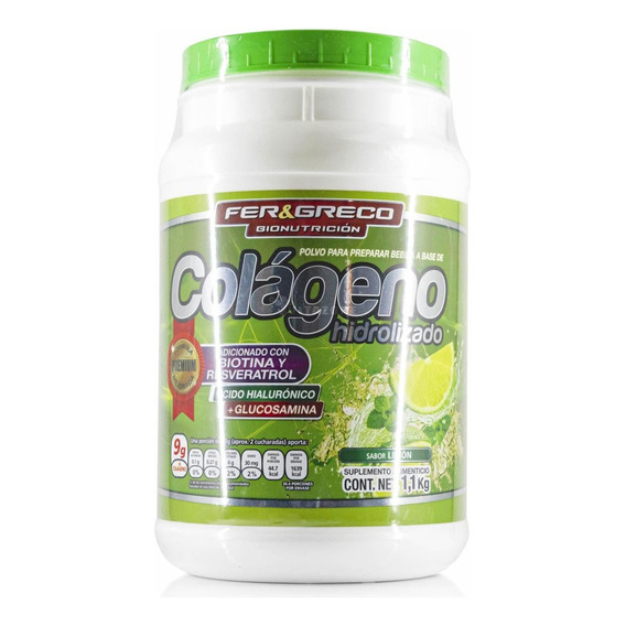 Fer & Greco Colágeno Hidrolizado Glucosamina Biotina Limón 1.1 Kg