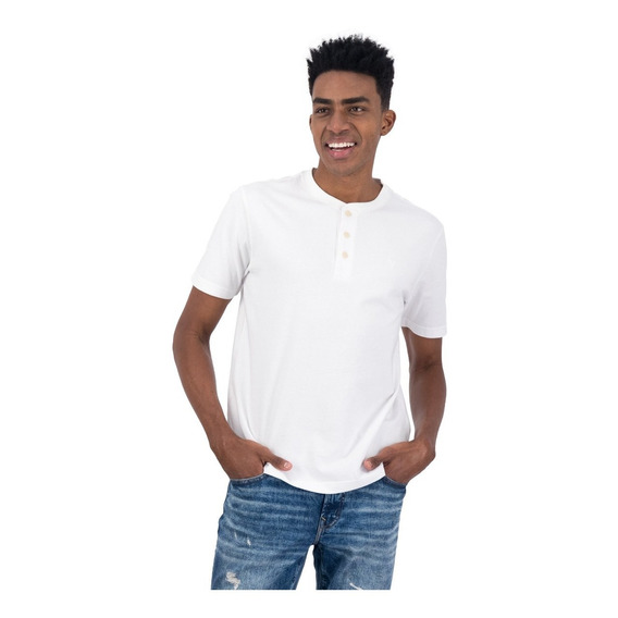 Playera Hombre American Eagle Manga Corta Con Botones