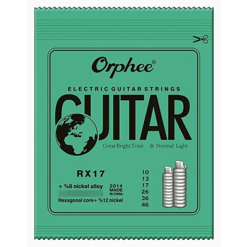 Encordado Orphee Nickel Para Guitarra Eléctrica 010-46 Rx17