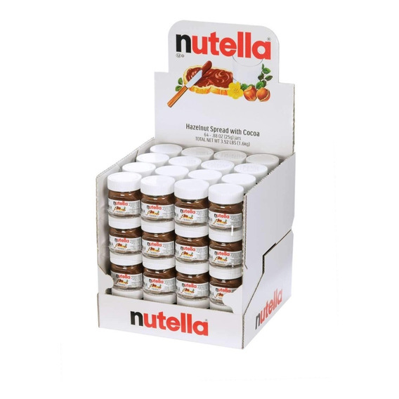 Nutella Mini Frasco Vidrio 25grs. Importado Caja 64pzas