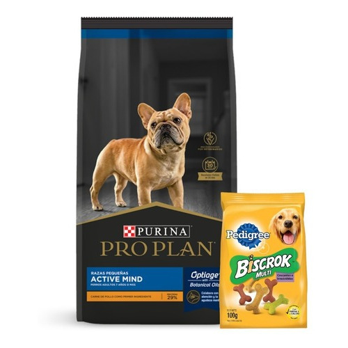 Alimento Pro Plan OptiAge Active Mind Razas Pequeñas para perro senior de raza pequeña sabor mix en bolsa de 7.5kg