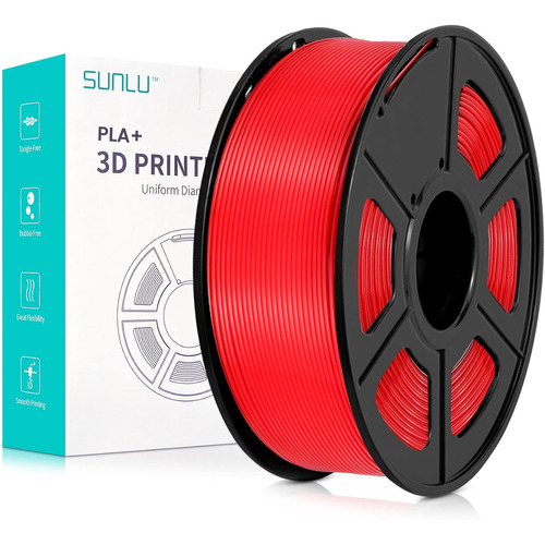 Filamento 3D PLA Sunlu de 1.75mm y 1kg rojo