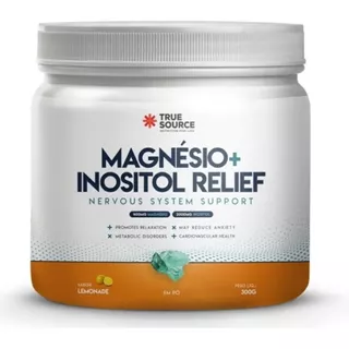 Suplemento Em Pó True Source Magnésio + Inositol Relief 300g Minerais/vitaminas Sabor Lemonade Em Pote De 300ml
