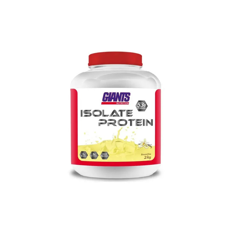 Whey Protein Giants Nutrition 2kg Baunilha 53g Proteína Isolada BCAA Glutamina