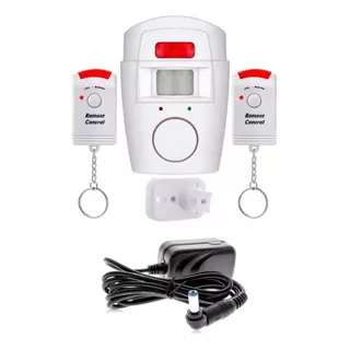 Alarma Sensor Movimiento Sirena Llavero C/ Fuente 220v+calco