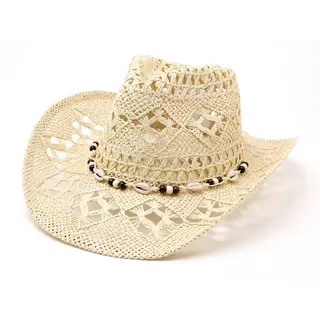 Sombrero Cowboy Mujer Calado Caracoles Playa Verano Pampita