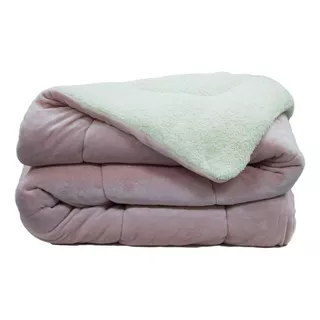 Coberdrom Flannel Sherpa Queen 245x220cm Rose Naturalle 