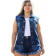 Colete Jeans Lindo Plus Size  P Ao G5 Feminina Frete Grátis