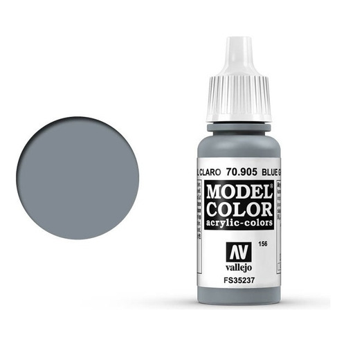 Vallejo Model Color 17ml Pintura Acrílica Color 156 Gris Azul Claro 70.905