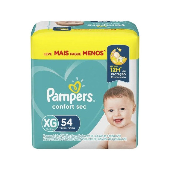 Pampers Confort Sec Xg X 54 Unidades