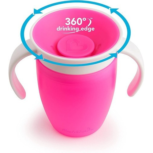 Vaso Bebe Antiderrame 360 Entrenamiento Color Rosa Liso