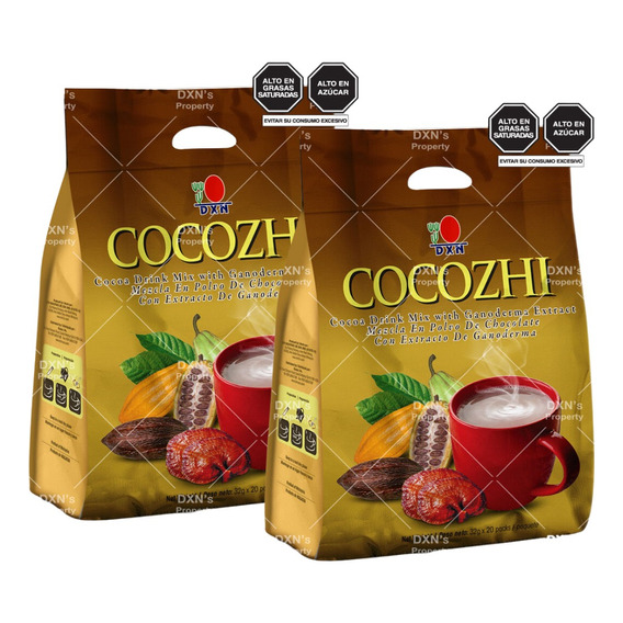 Cocozhi Dxn - Cacao/chocolate Con Ganoderma (2 Bolsas)