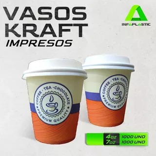 Vasos Kraft Impresos 4 Y 7 Onzas 