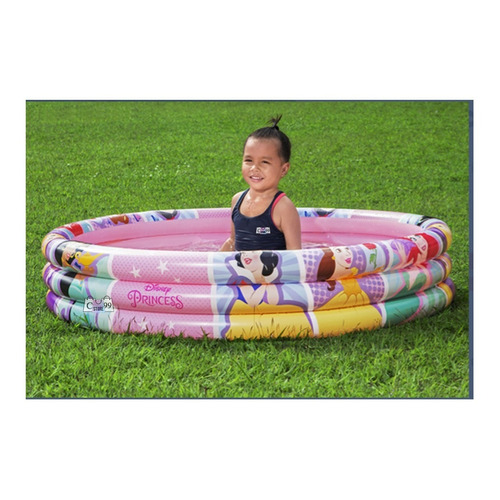 Piscina Tres Aros 122cm Diseño De Princesa Bestway 91047 Color Rosado