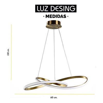 Lampara Colgante Led L2020 Dorado Moderno Deco Luz Desing