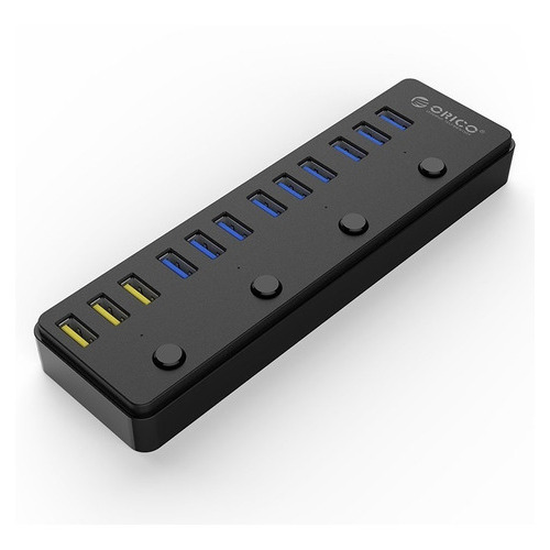 Hub 12 puertos - 9 USB 3.0 + Cargador de 3 puertos Orico Color Black