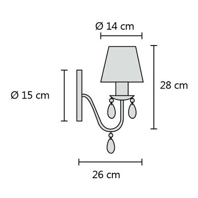 Aplique Paris 1 Luz Cromo Cairel Cristal Apto Led Luz Desing