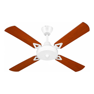 Ventilador De Techo Blanco Palas De Madera Cedro Tg 1.2 M Blanco/madera Cedro Madera 4