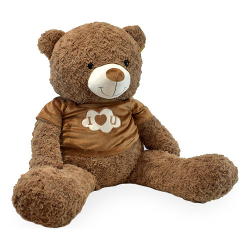 Peluche Oso Con Remera 50 Cm Color Beige